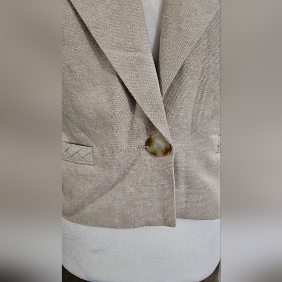 JASON WU Cropped Linen Blend Single Button Braided Detail Blazer/top. Size Small - Picture 9 of 16